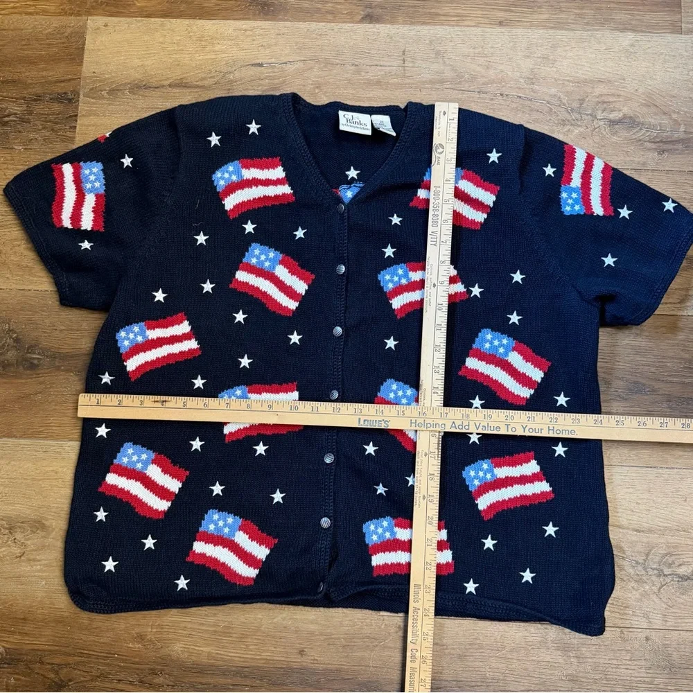 Vintage Y2K American Flag Cardigan Vintage Y2K Cardigan Fourth of July Sweater - Picture 7 of 10